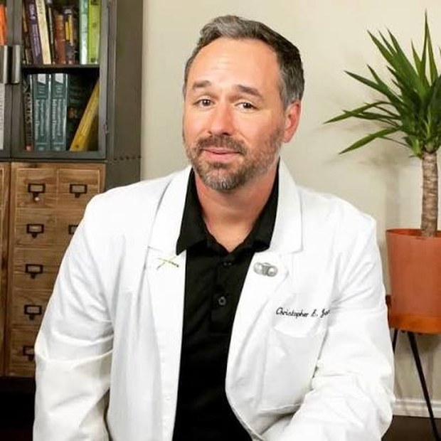 Dr. Chris Jackson, PharmD, founder of Betterbrand, with his credential embroidered on his coat